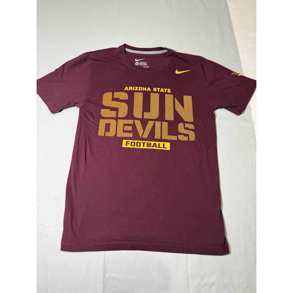 Nike Arizona State Sun Devils Football Maroon/Gold Short Sleeve Shirt Size S
